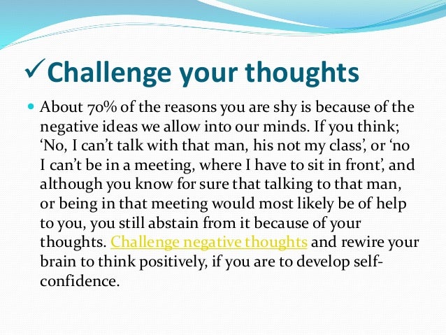 How to eliminate shyness